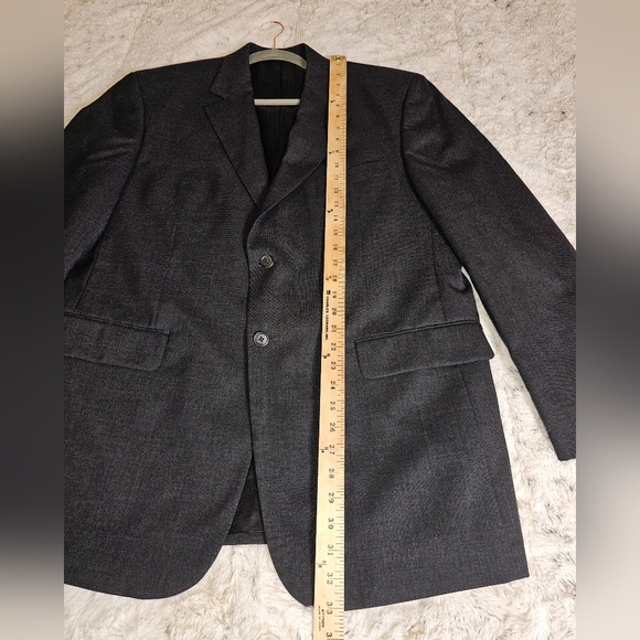 New Wool Single Breasted Men's Sport Coat Jacket Blazer Stafford 43 L Charcoal - Picture 4 of 11